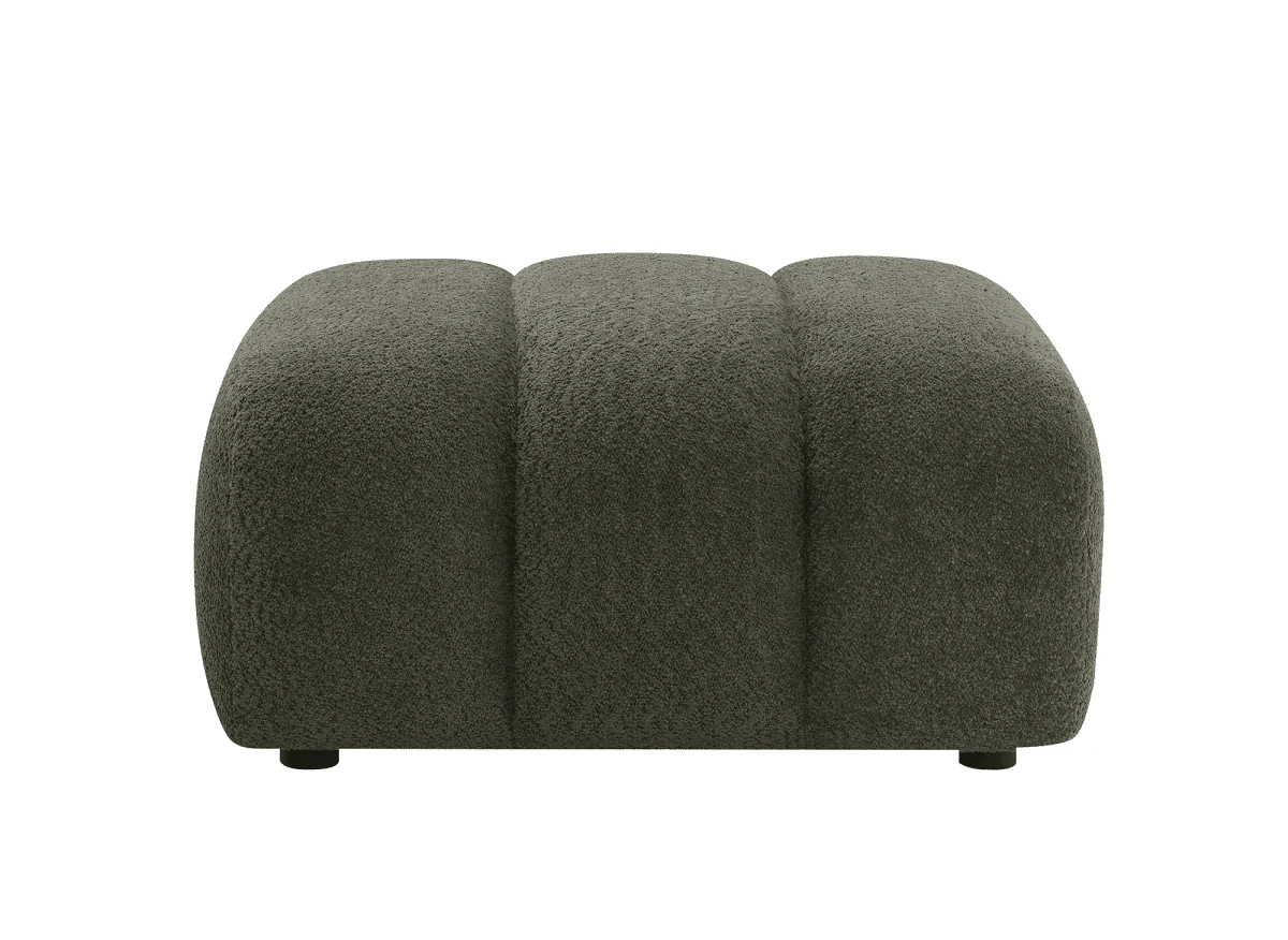 Pouf en tissu bouclette vert AELIS - Image 3