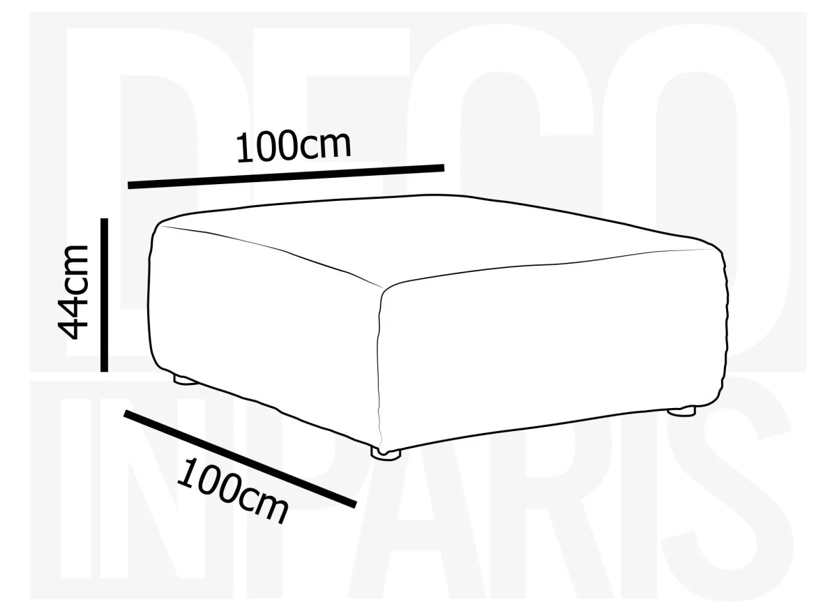 Pouf en velours gros côtelé doux taupe TILDA - Image 4