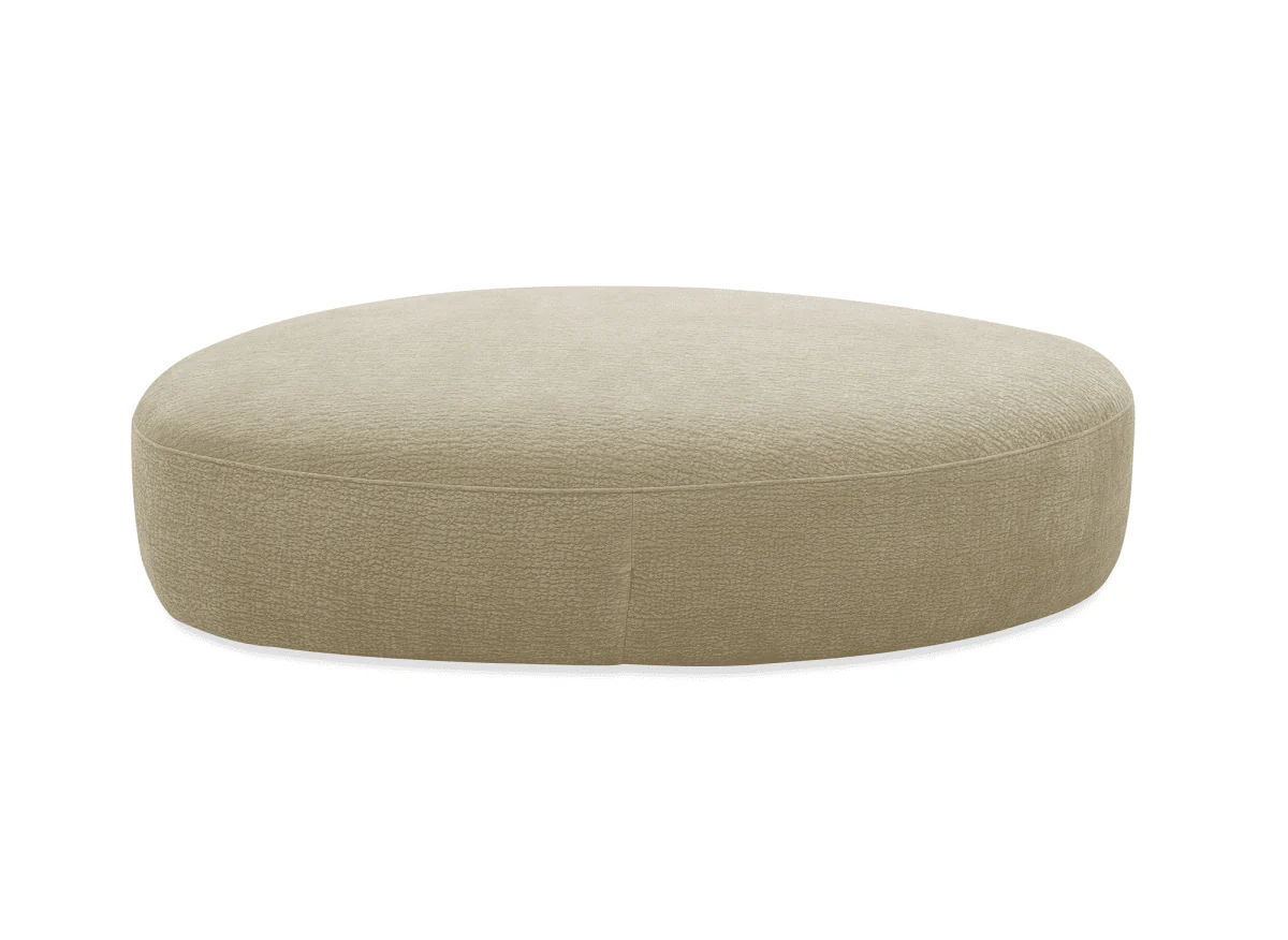 Pouf en velours tissé beige IMENIA - Image 4