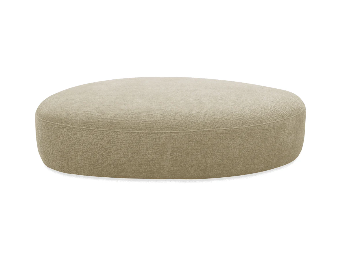 Pouf en velours tissé beige IMENIA - Image 6