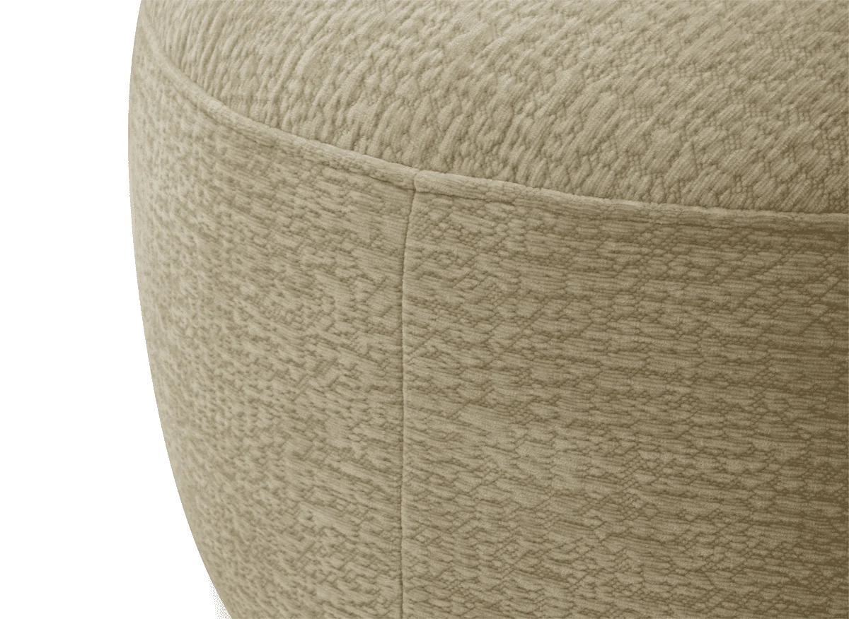 Pouf en velours tissé beige IMENIA - Image 7