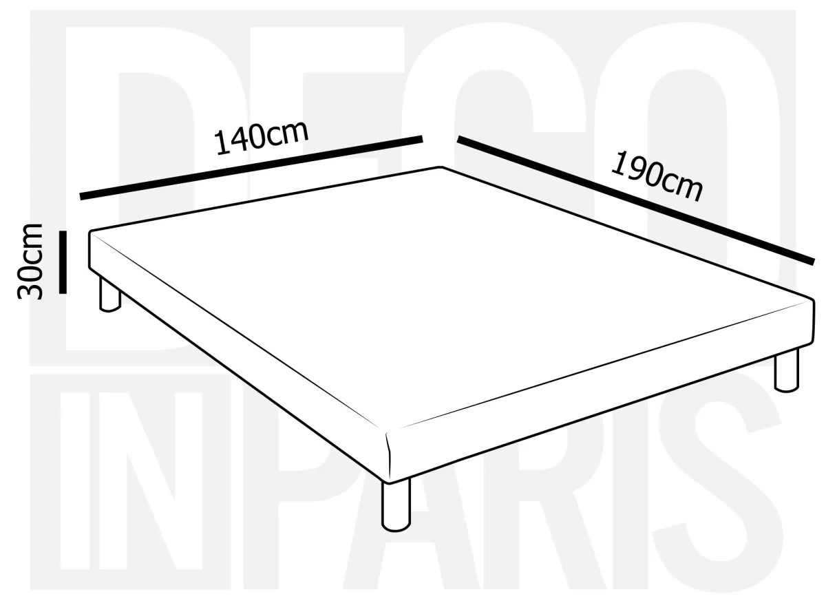 Sommier tapissier 140 x 190 cm + 4 pieds - Image 7