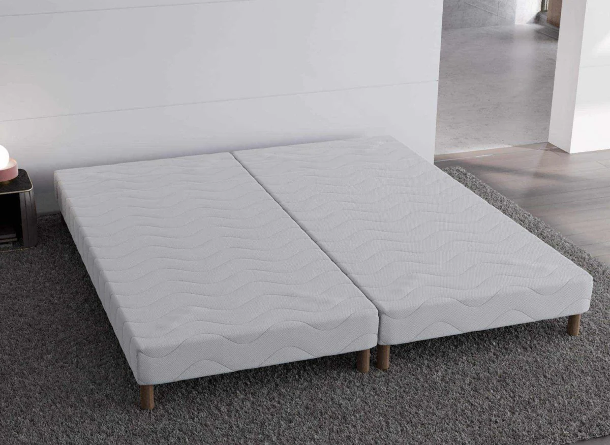 Sommier tapissier 160 X 200 cm + 8 pieds (2x 80x200cm) - Image 2