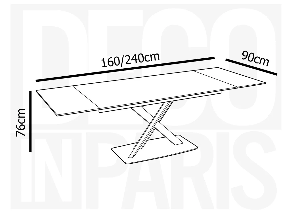 Table à manger extensible en céramique blanche 6-10 personnes ELEGANCE - Image 10