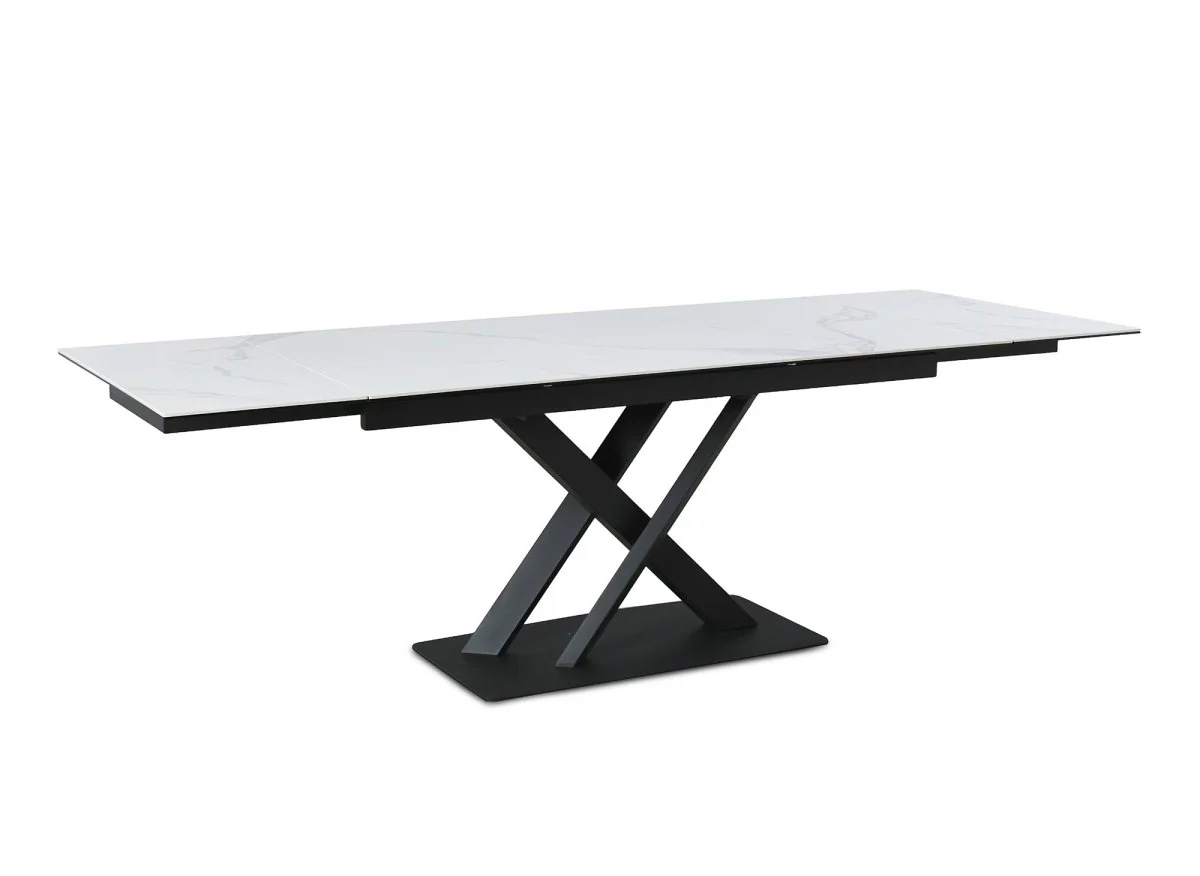 Table à manger extensible en céramique blanche 6-10 personnes ELEGANCE - Image 5