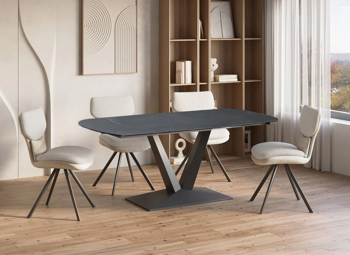 Table à manger extensible en céramique noire 6-8 personnes ELIAD - Image 3
