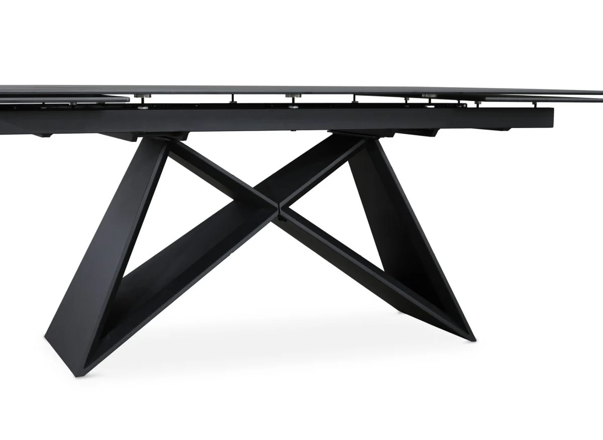 Table à manger extensible en céramique noire effet marbre GABRIEL - Image 10