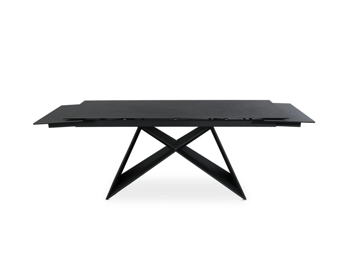 Table à manger extensible en céramique noire effet marbre GABRIEL - Image 7