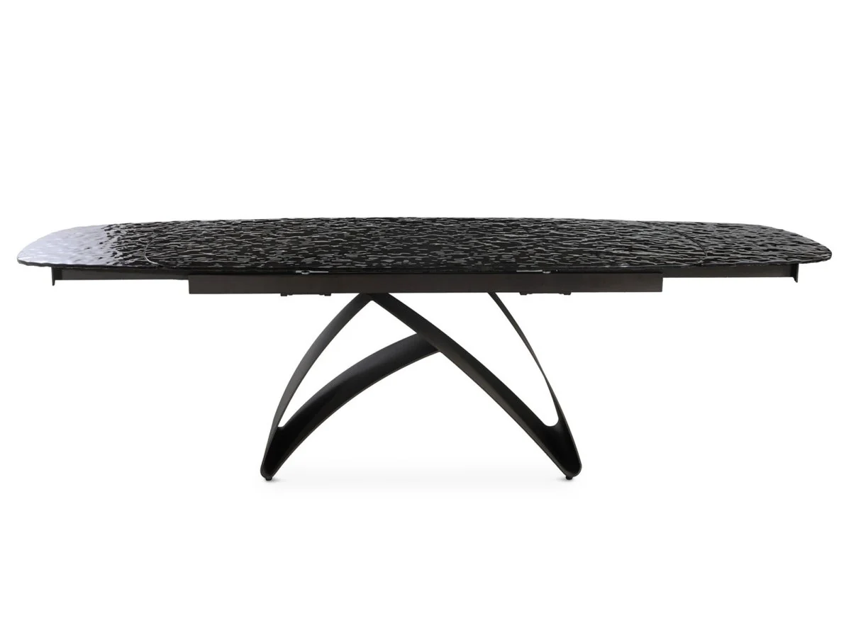 Table à manger extensible en verre trempé noir 6-10 personnes PARIS - Image 5