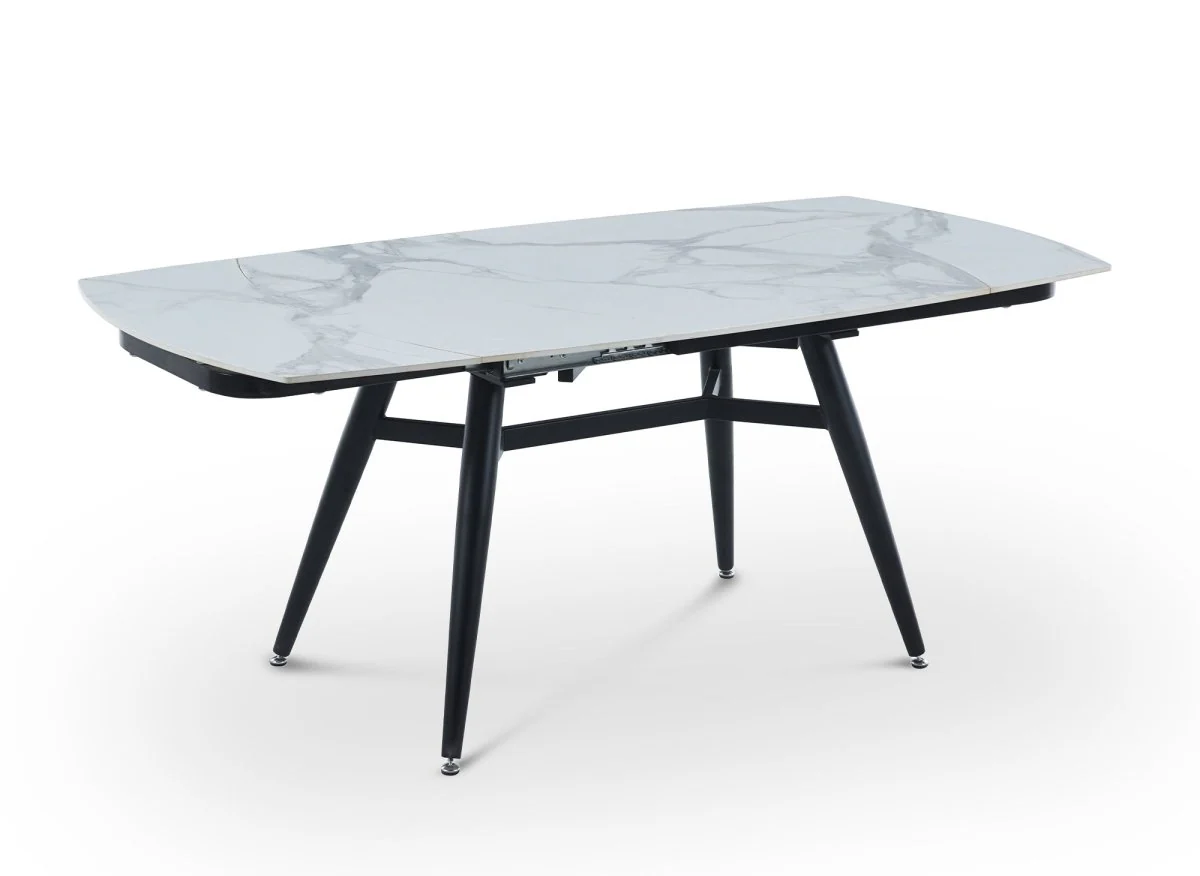 Table à manger rectangulaire extensible effet marbre JENA - Image 5