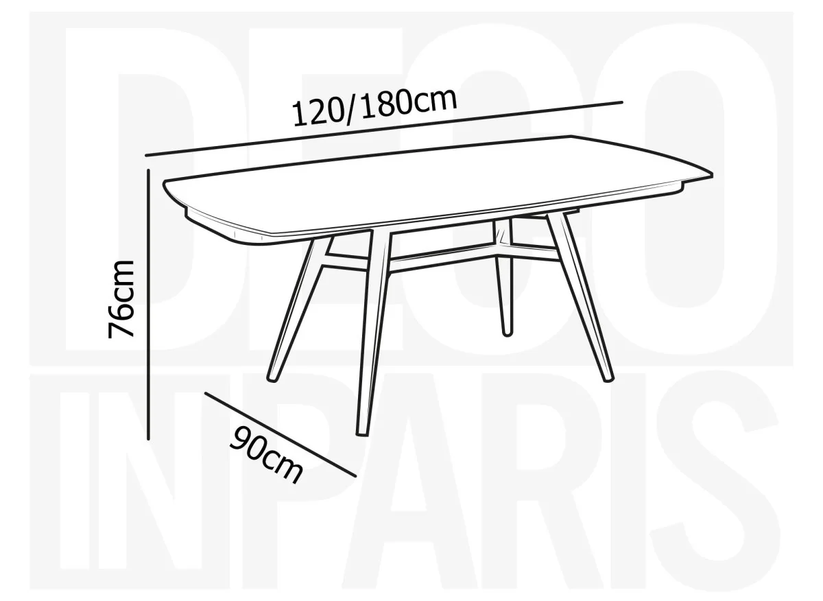 Table à manger rectangulaire extensible effet marbre JENA - Image 9
