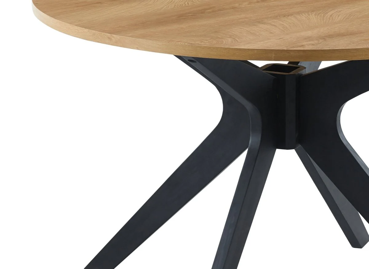 Table à manger ronde design couleur chêne NOVEA - Image 5