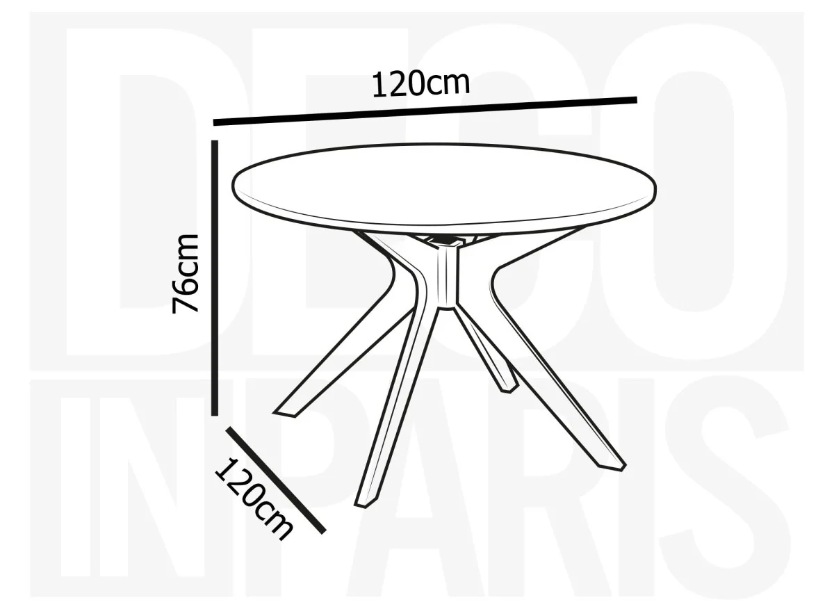 Table à manger ronde design couleur chêne NOVEA - Image 6