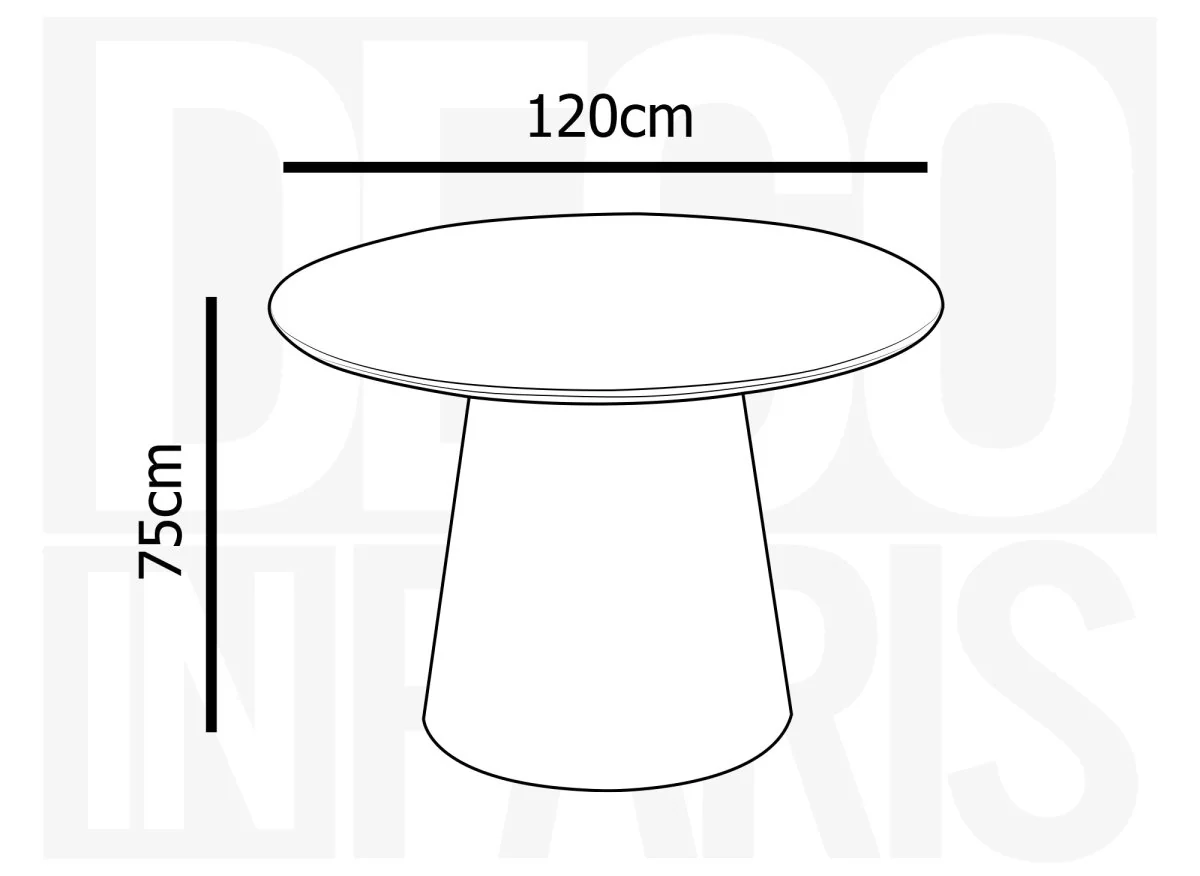 Table à manger ronde plateau effet marbre blanc 4 personnes AUBREY - Image 4