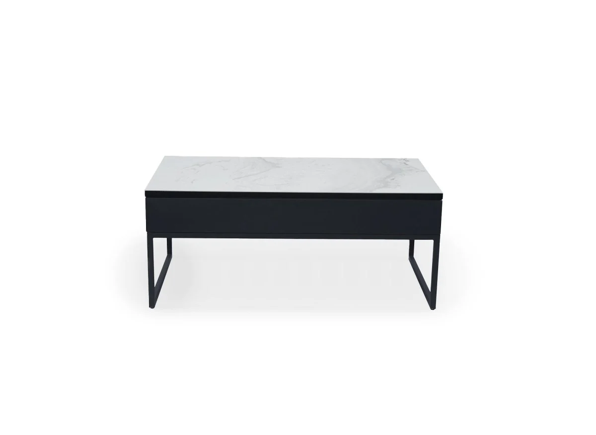 Table basse design avec plateau relevable en céramique blanche MARIE - Image 5