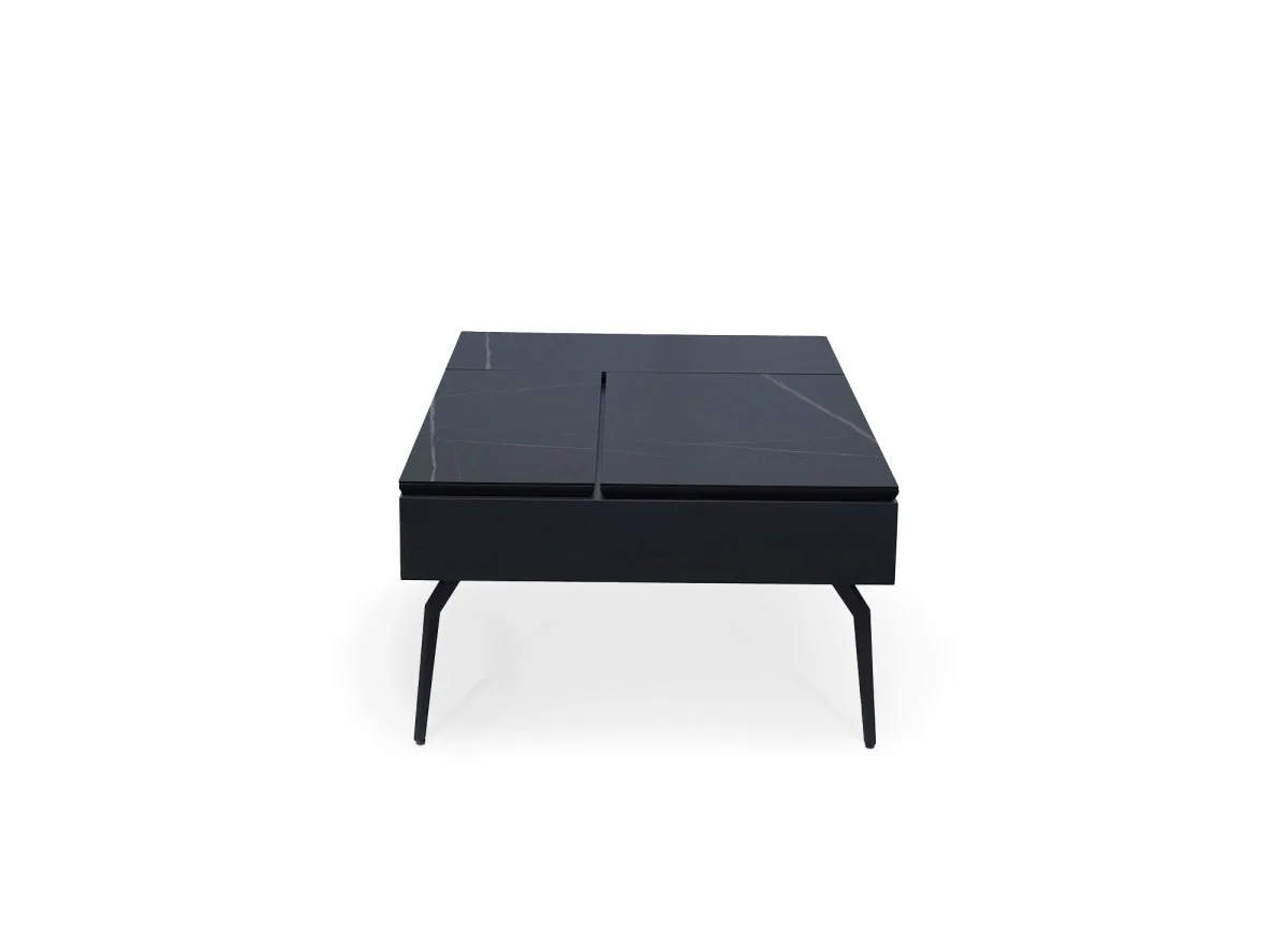 Table basse design avec plateau relevable en céramique noir SILVANA - Image 6