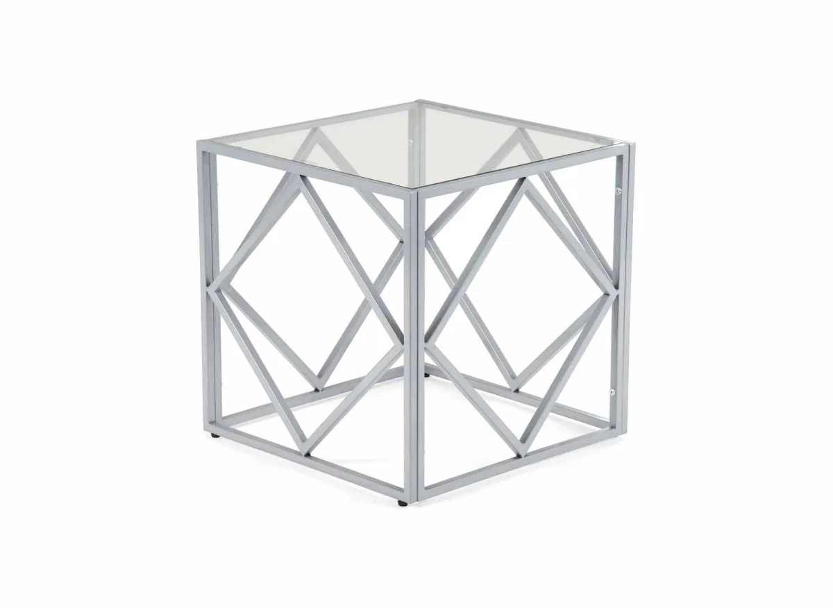 Table basse design en verre et métal carrée ELIO - Image 3