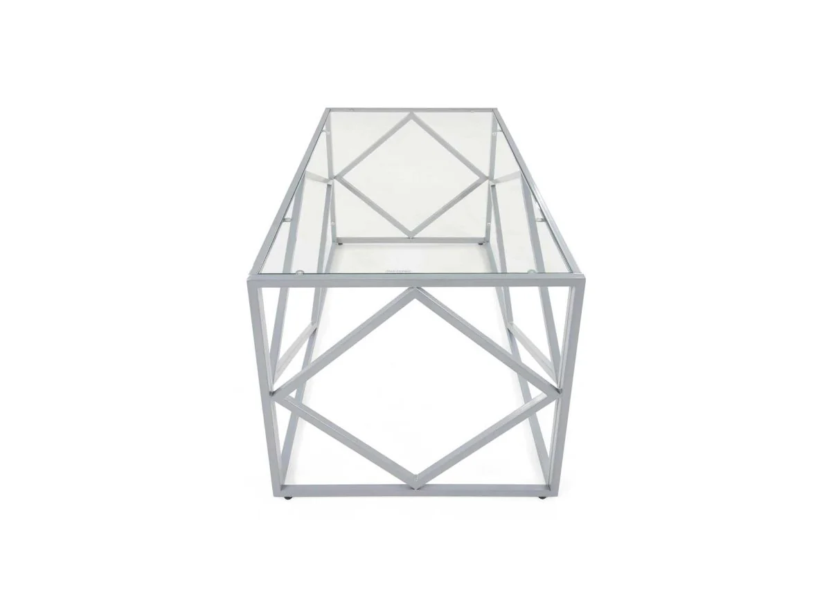 Table basse design en verre et métal rectangulaire ELIO - Image 5