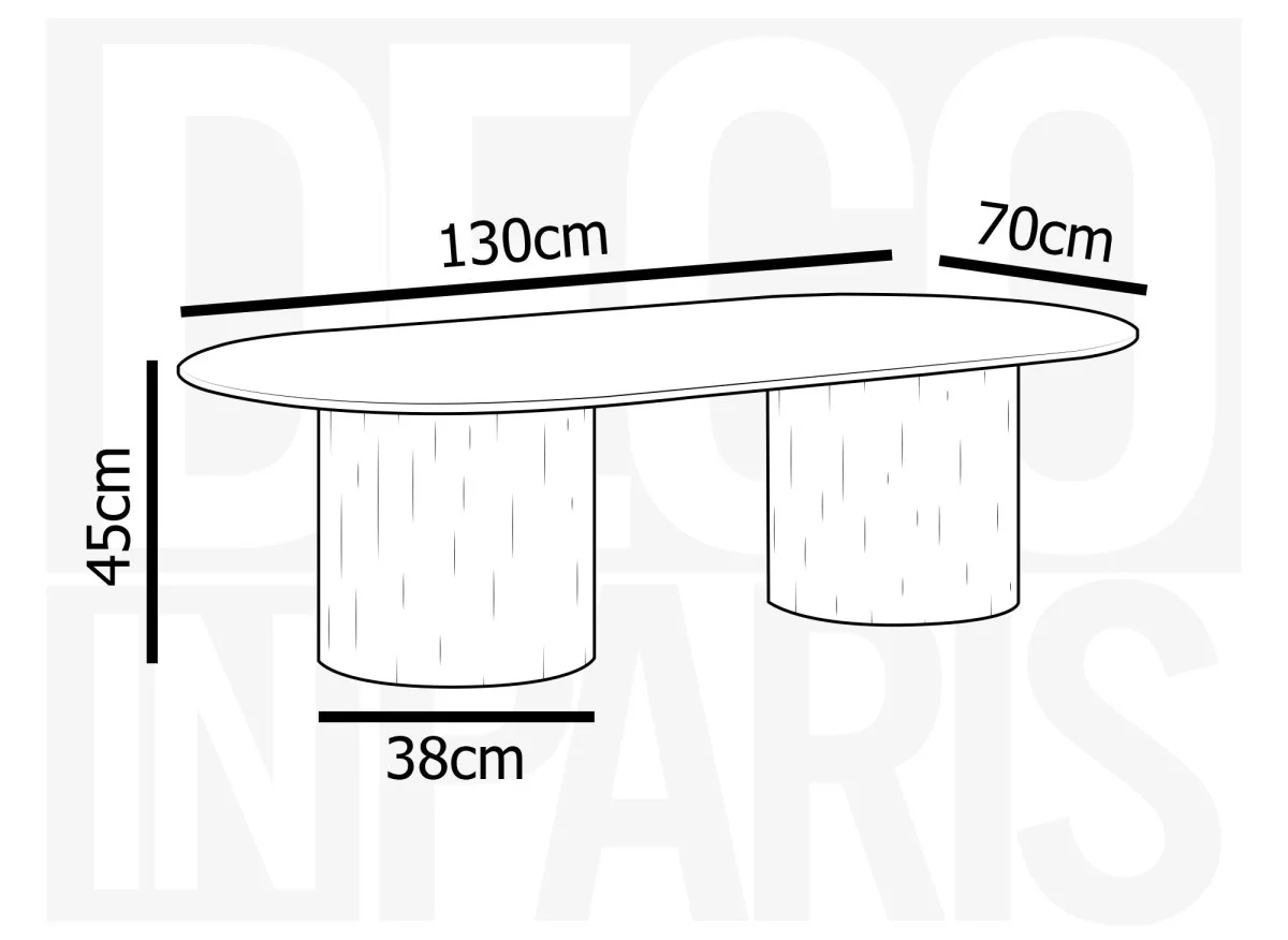 Table basse en marbre composite beige pieds noir DHARA BLACK - Image 5