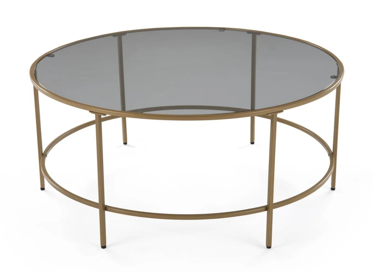 Table basse en verre noir et métal THESSA - Image 2