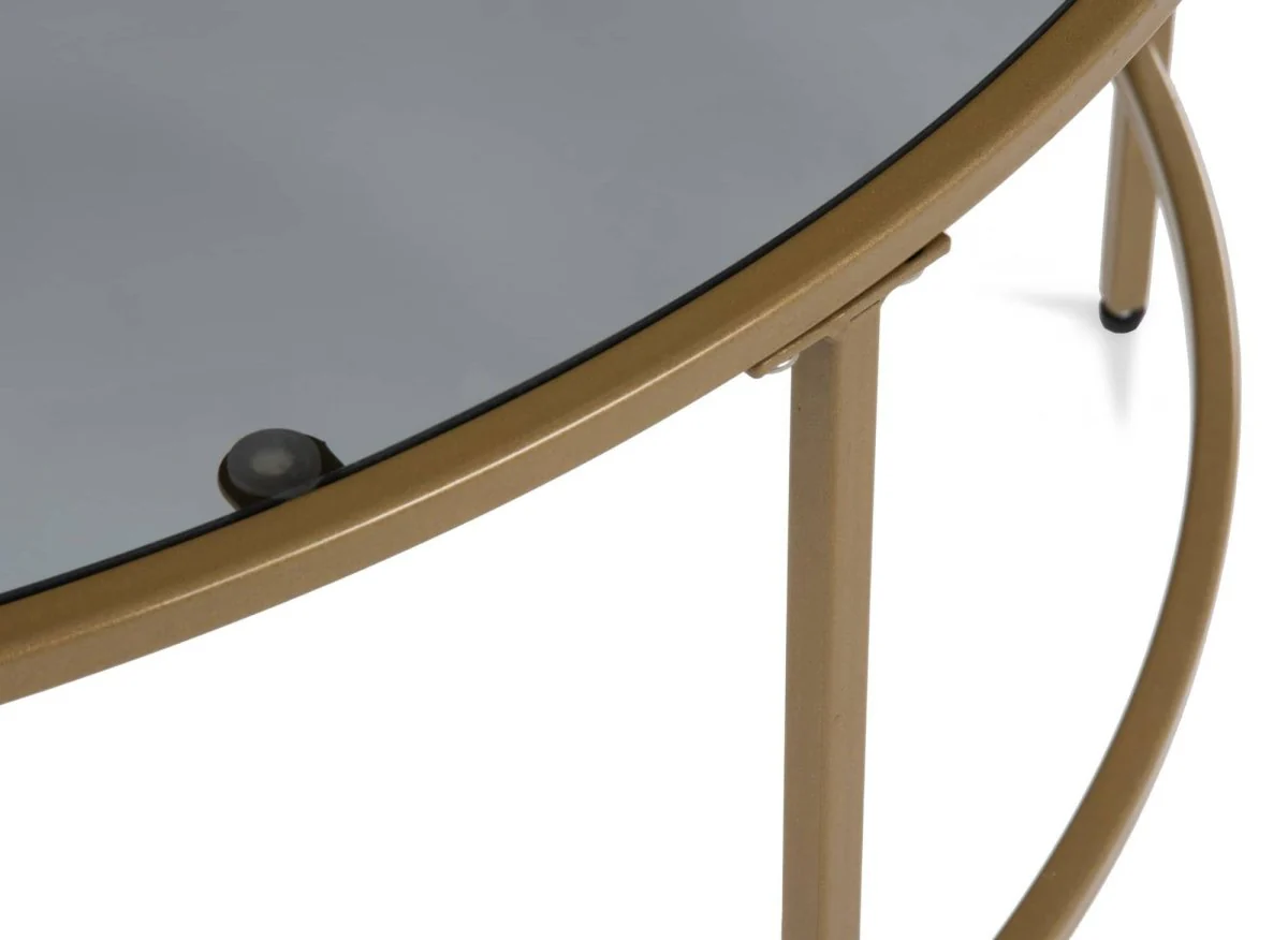 Table basse en verre noir et métal THESSA - Image 3
