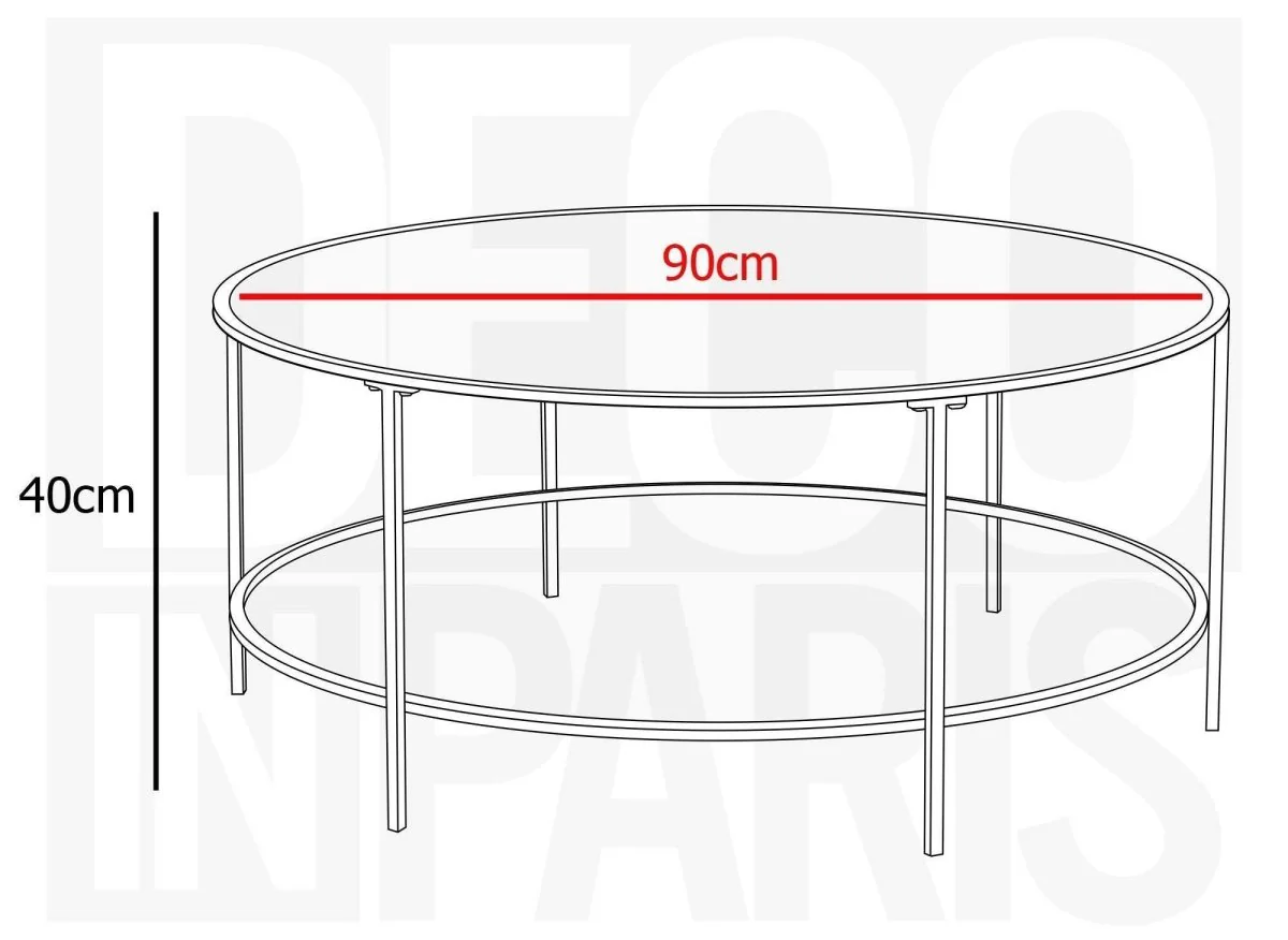 Table basse en verre noir et métal THESSA - Image 6