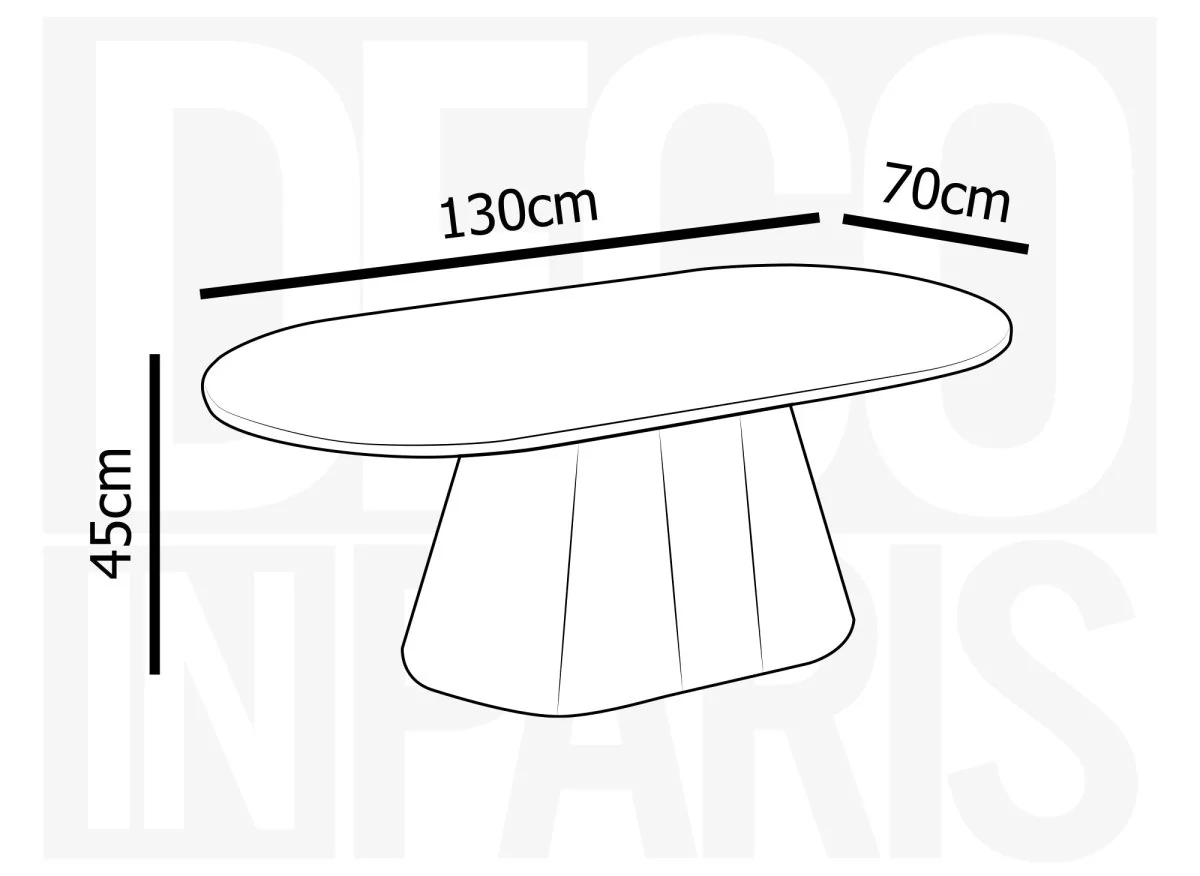 Table basse ovale en marbre composite beige TIANA - Image 5