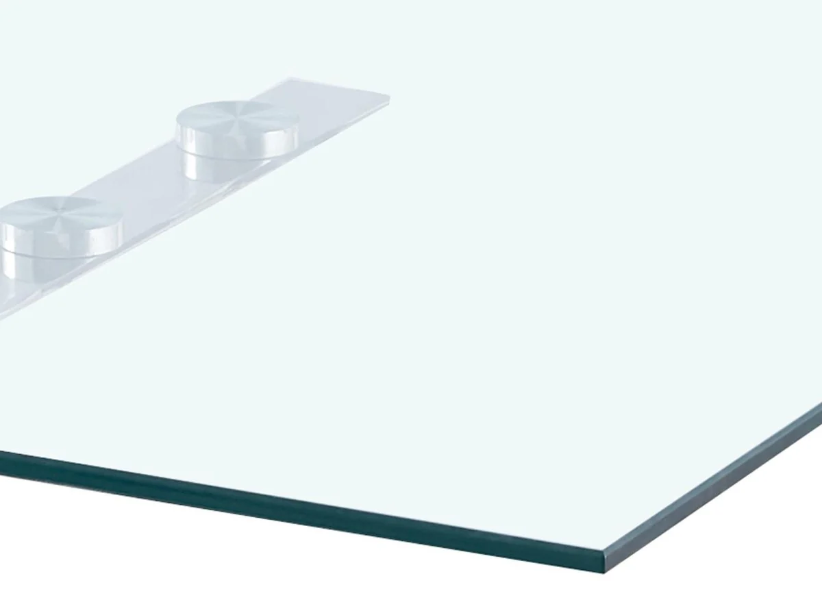 Table basse rectangulaire design avec pieds géométrique argentés NELLA - Image 5