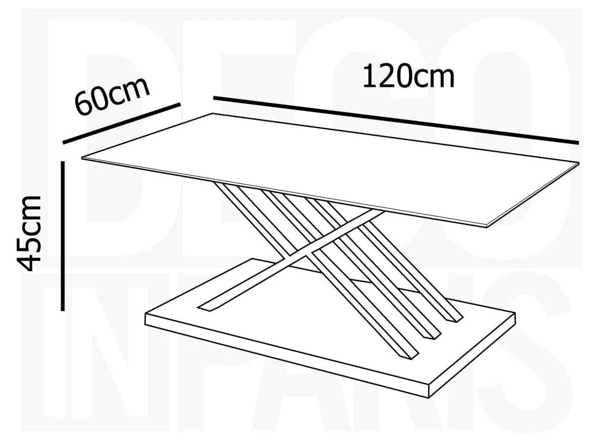 Table basse rectangulaire design avec pieds géométrique argentés NELLA - Image 7