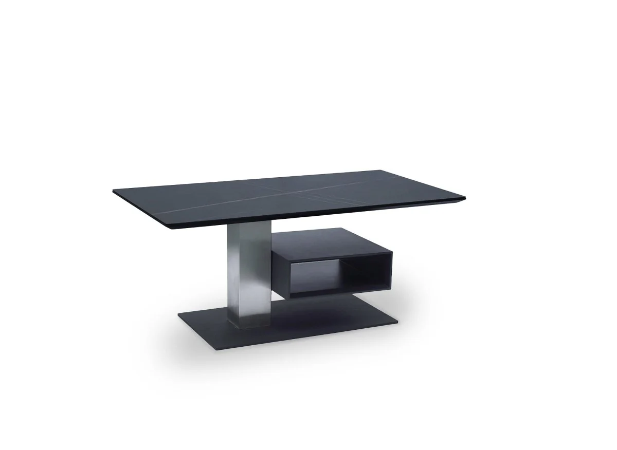 Table basse relevable avec rangement en céramique noir ADELIE - Image 4