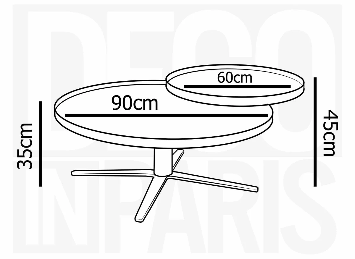 Table basse ronde à plateau pivotant en céramique blanche CLOELIE - Image 6