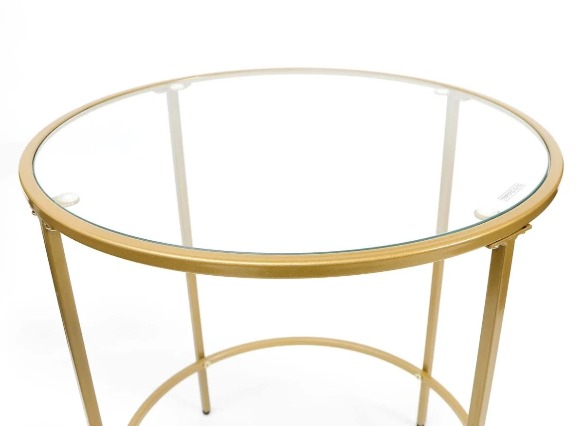Table basse ronde en verre et métal OLIVE - Image 3