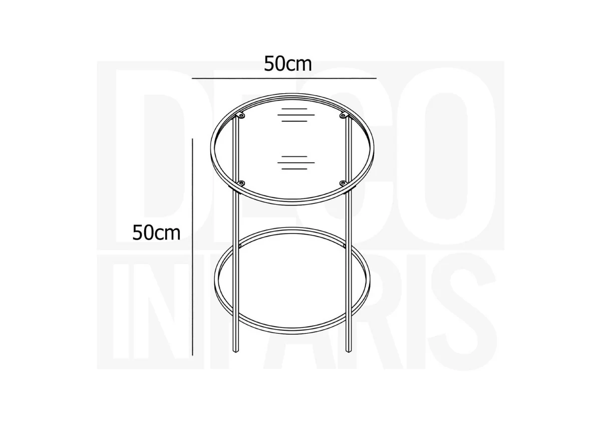 Table basse ronde en verre et métal OLIVE - Image 6