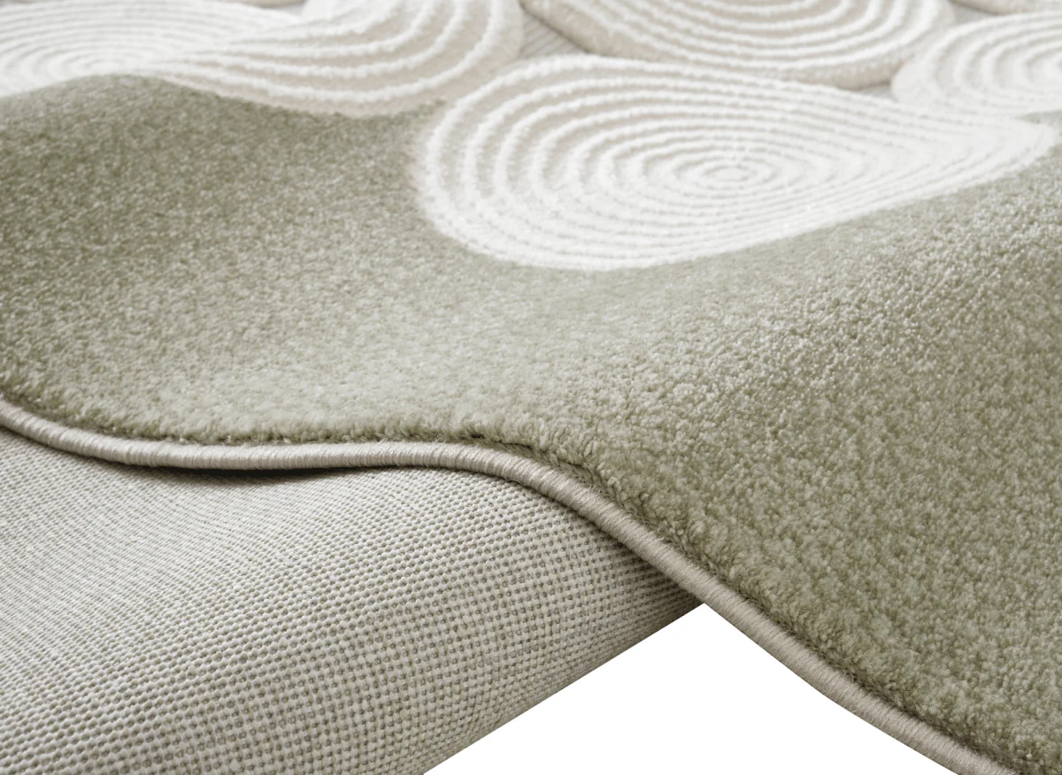 Tapis à motifs rond blanc écru 154 x 230 cm CLARA - Image 4