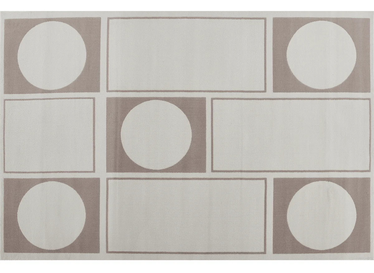 Tapis à formes géométriques beige et marron 160 x 230 cm SIENNA