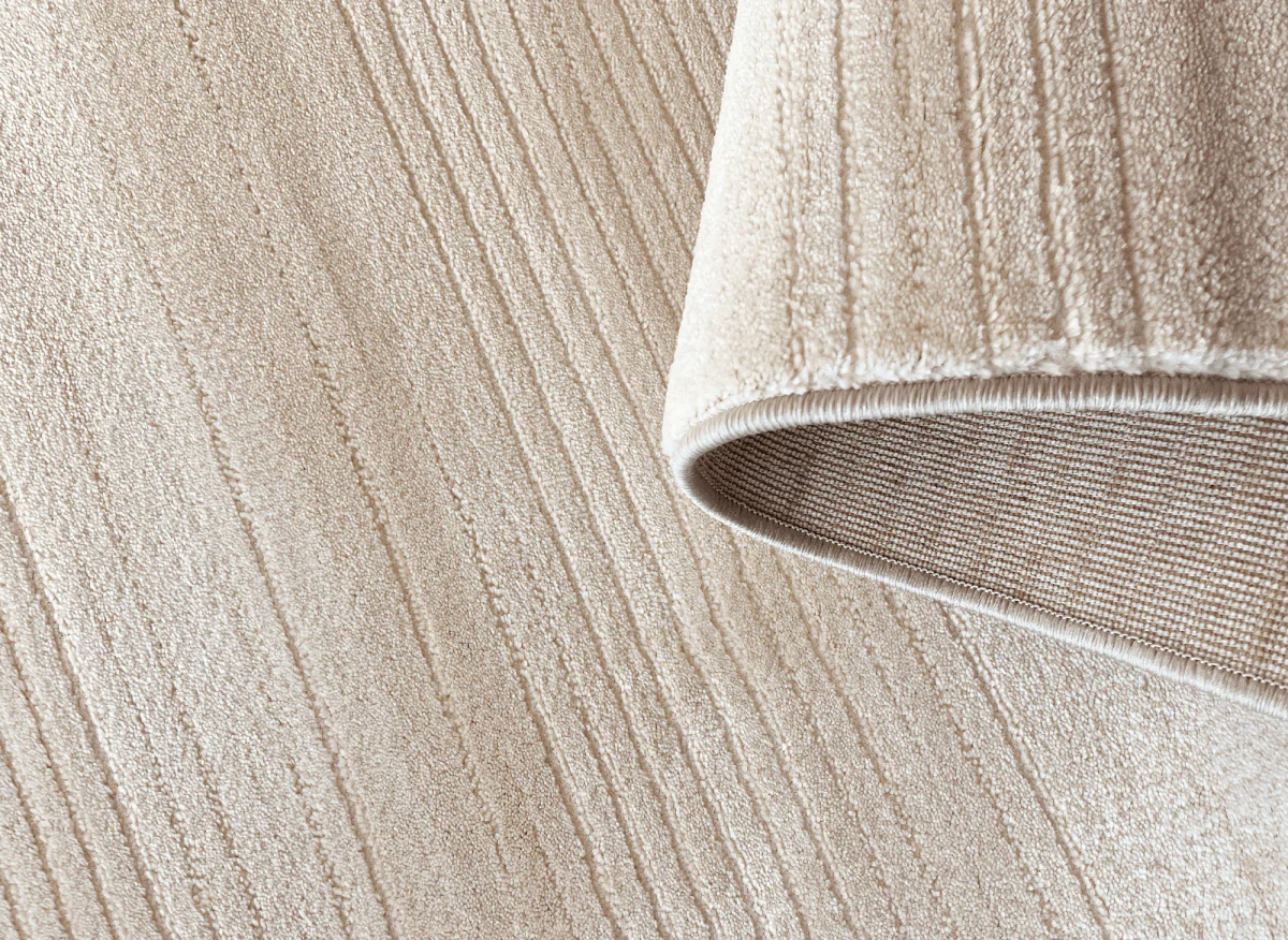 Tapis beige à effet striée 200 x 290 cm LATTE - Image 3