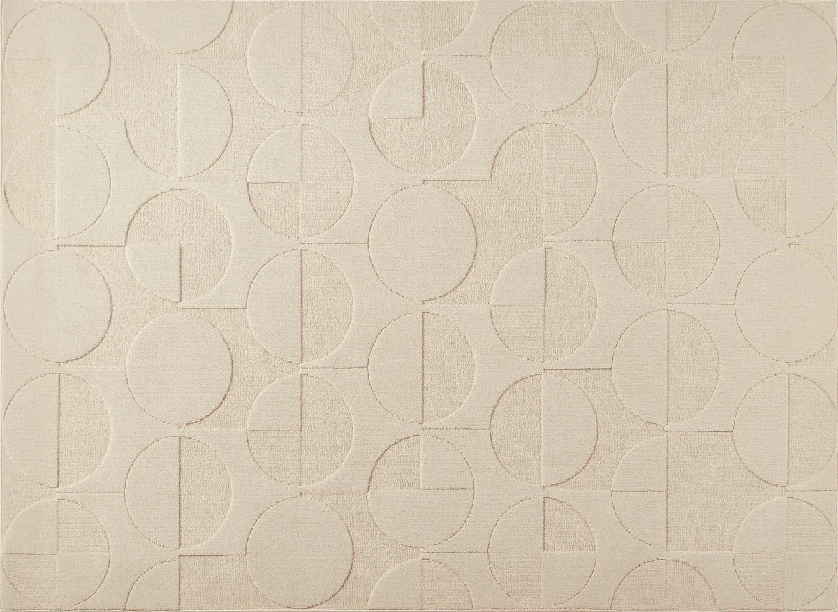Tapis beige à motifs ronds 160 x 230 cm PURO