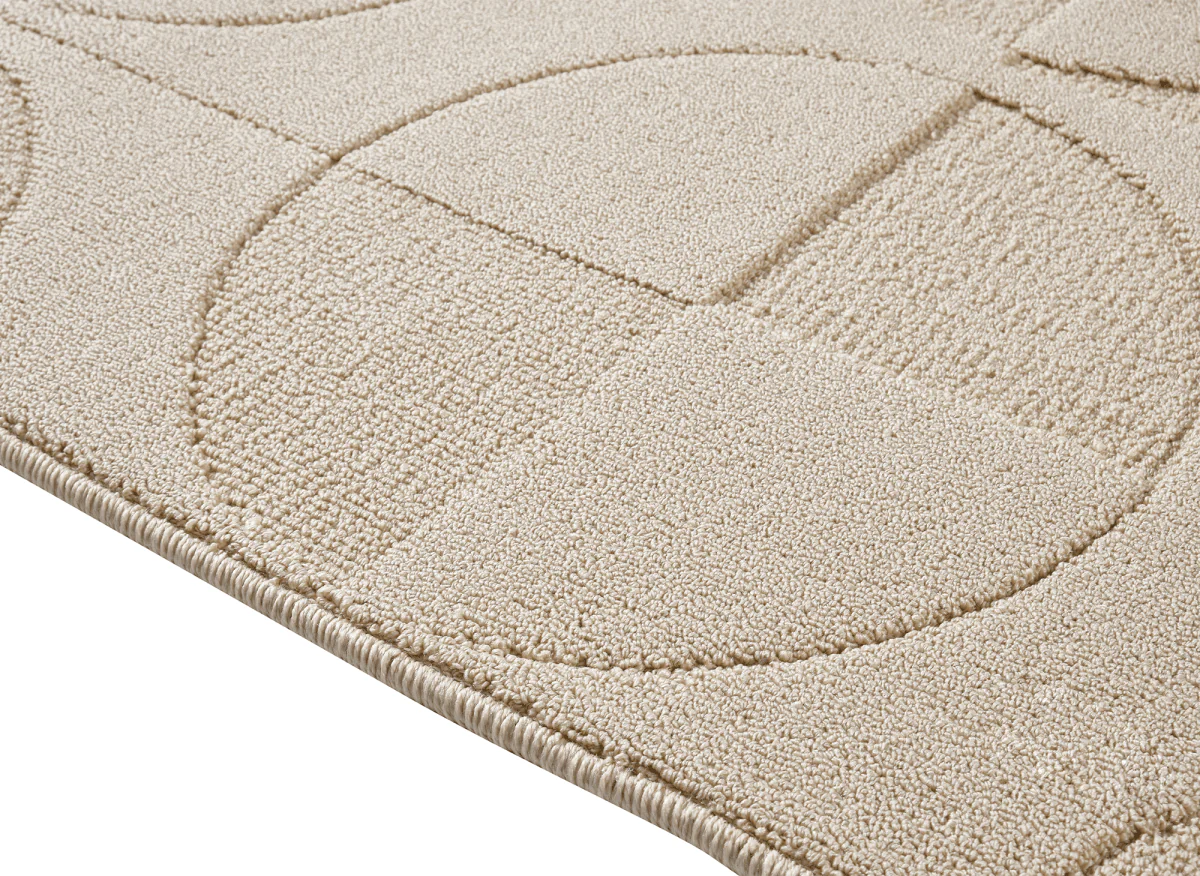 Tapis beige à motifs ronds 160 x 230 cm PURO - Image 2