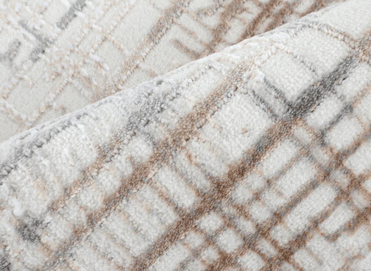 Tapis beige à motifs striés gris 160 x 230 cm PEKIN - Image 3
