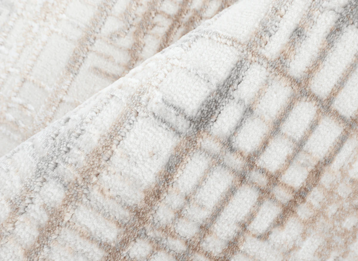 Tapis beige à motifs striés gris 160 x 230 cm PEKIN - Image 4