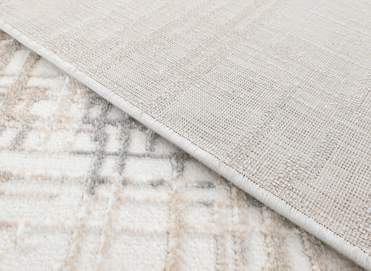 Tapis beige à motifs striés gris 160 x 230 cm PEKIN - Image 8