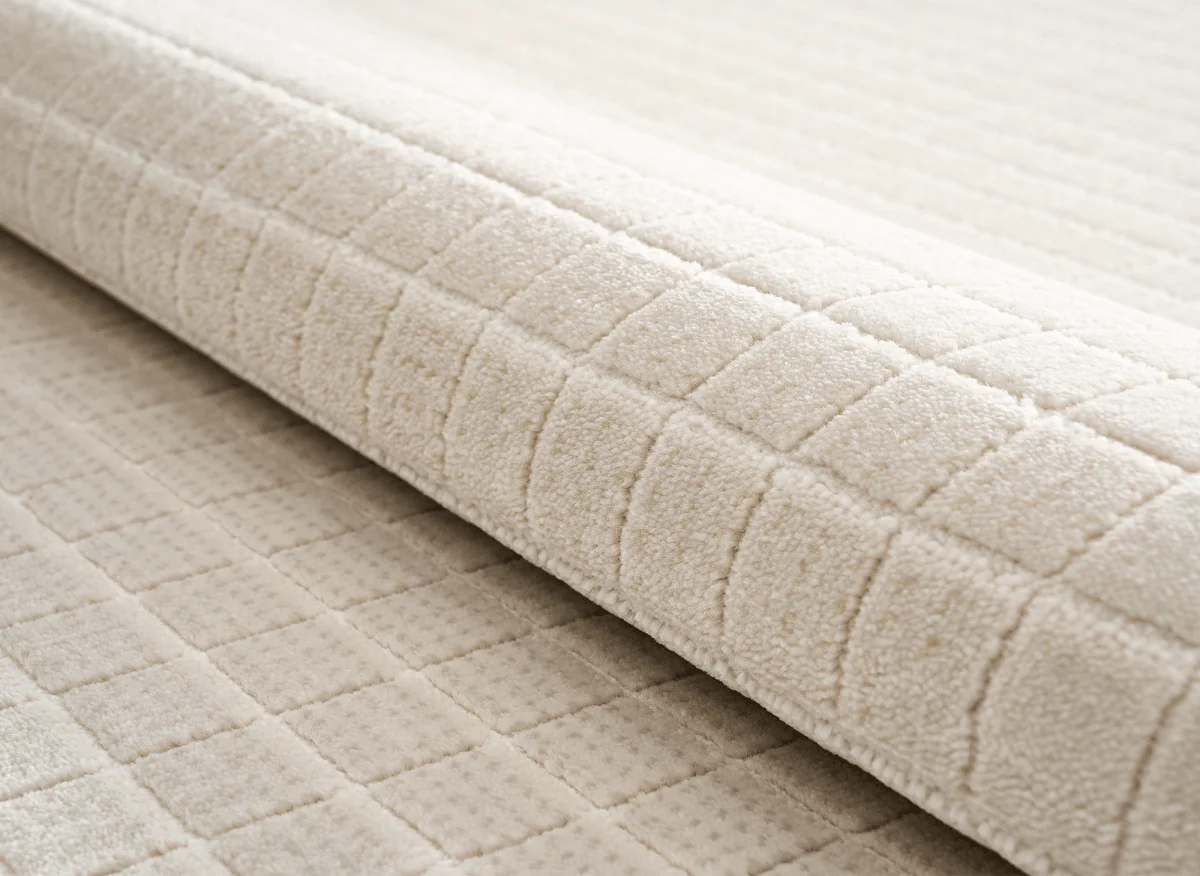 Tapis beige à petits carreaux 200 x 290 cm TALO - Image 4