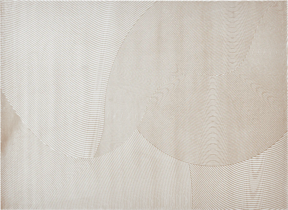 Tapis beige et blanc motif organique 160 x 230 cm SAND