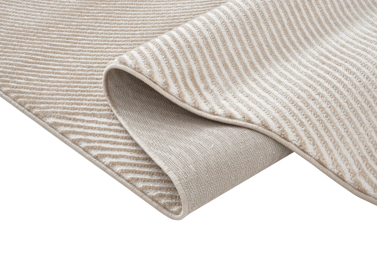 Tapis beige et blanc motif organique 160 x 230 cm SAND - Image 2