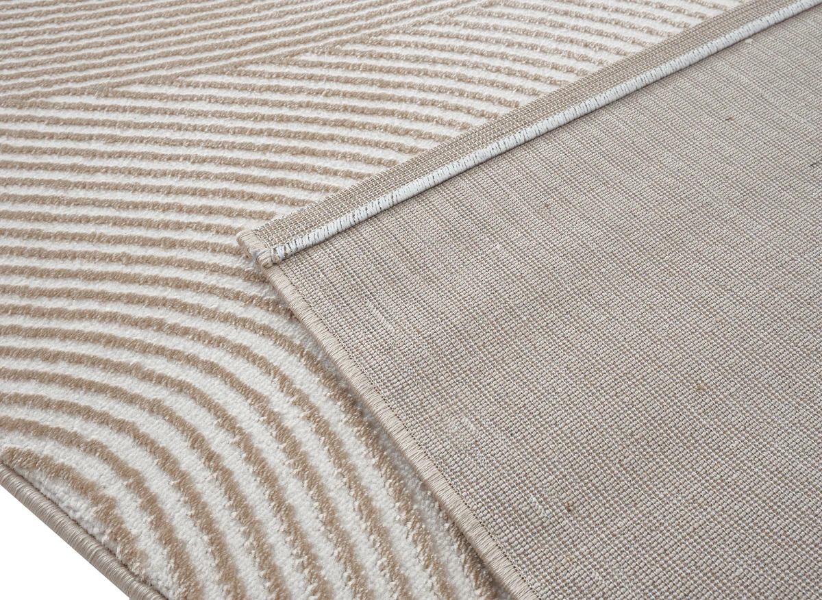 Tapis beige et blanc motif organique 160 x 230 cm SAND - Image 3