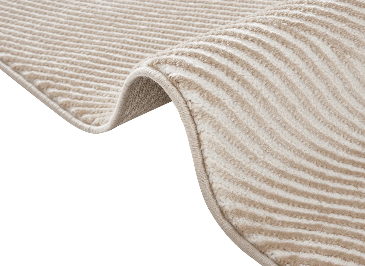Tapis beige et blanc motif organique 160 x 230 cm SAND - Image 6