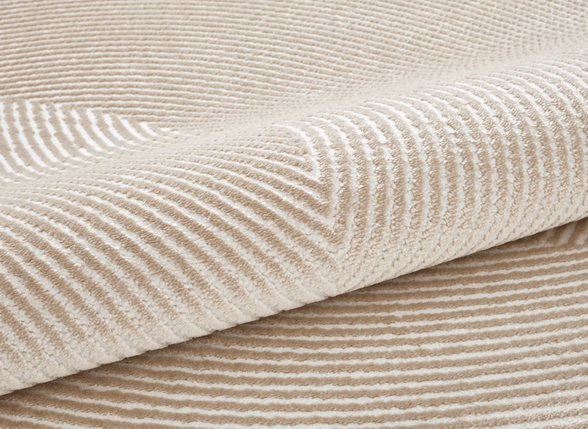 Tapis beige et blanc motif organique 160 x 230 cm SAND - Image 7