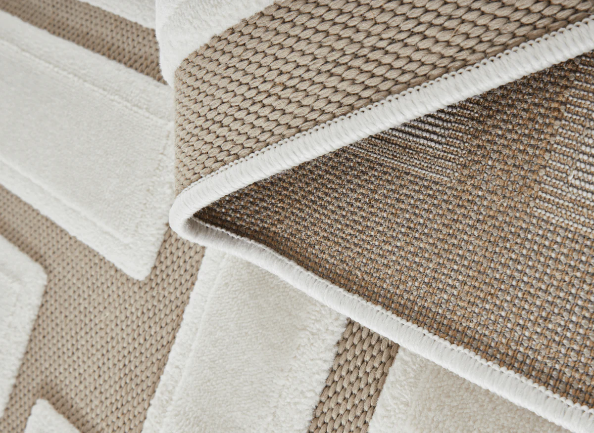 Tapis beige foncé à lettres beiges 200 x 290 cm KEZIA - Image 4