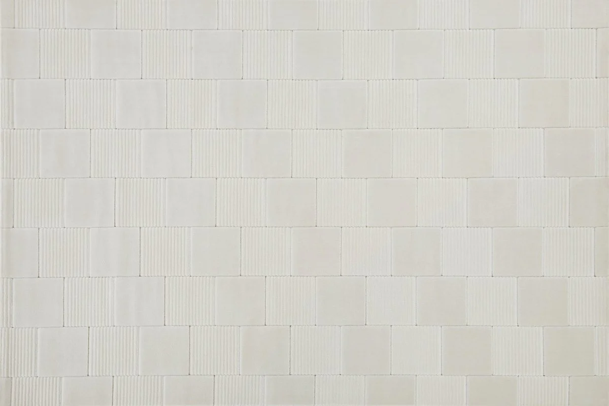 Tapis blanc écru à carreaux texturés 200 x 290 cm KARLINE