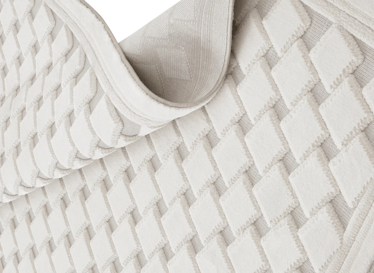 Tapis blanc écru effet moulure parisienne 154 x 230 cm LERIS - Image 4